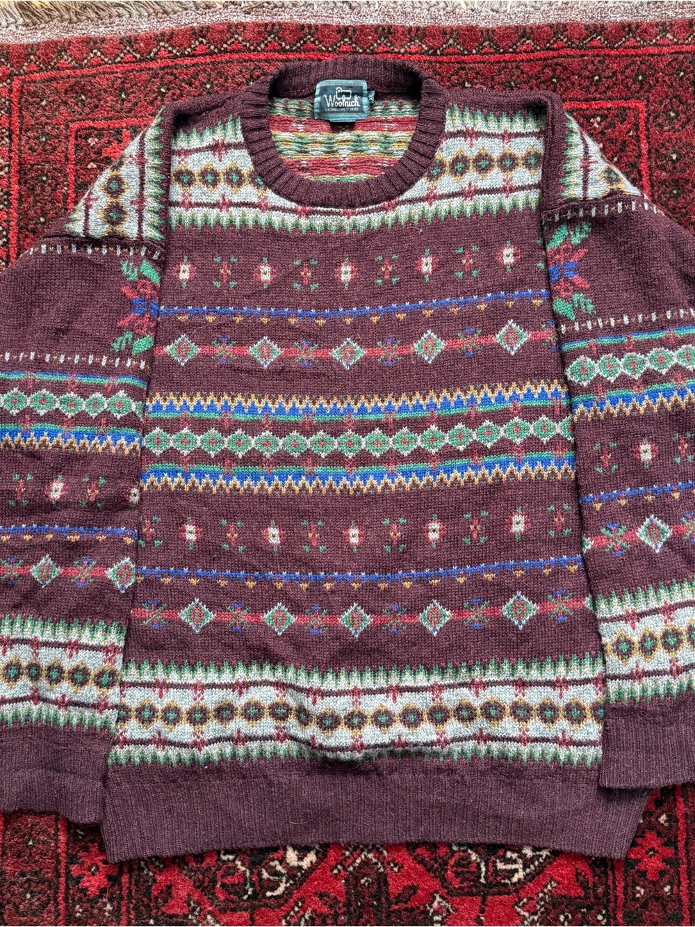 Vintage Woolrich Handframed 100% Wool Knit Men’s Size XL